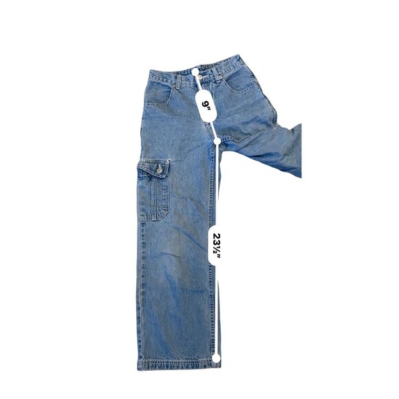 80's Jordache Stonewash Denim Blue Jeans Size 24x25 Straight Leg Cargo - Picture 5 of 14